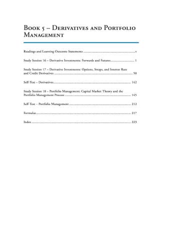 ﻿یادداشت های Schweser 2016. CFA سطح 2. کتاب 5: مشتقات و مدیریت اوراق بهادار