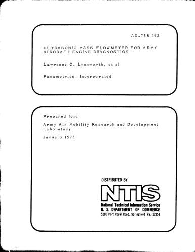 Ultrasonic mass flowmeter for army aircraft engine diagnostics