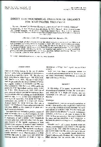 اکسیداسیون مستقیم الکتروشیمیایی آلی برای تصفیه فاضلاب
