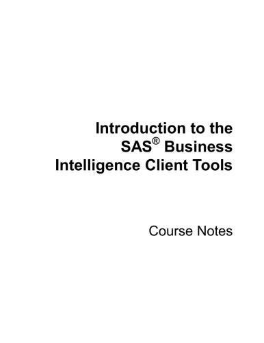 ﻿مقدمه ای بر SAS Business Intelligence Client Tools (یادداشت های دوره)