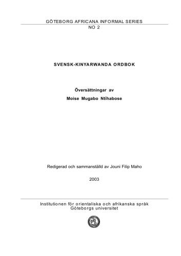 ﻿دیکشنری سوئدی-کینیارواندا