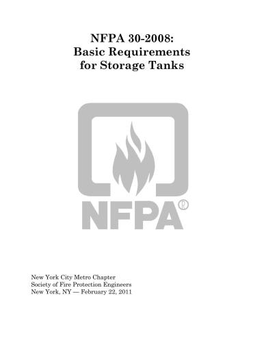 ﻿NFPA 30-2008: الزامات اساسی برای مخازن ذخیره سازی