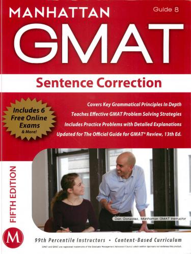 ﻿منهتن GMAT. راهنمای استراتژی GMAT تصحیح جمله (راهنمای 8)