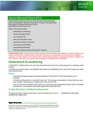 ﻿مایکروسافت. کار هوشمند: Microsoft Word 2010. شروع کنید