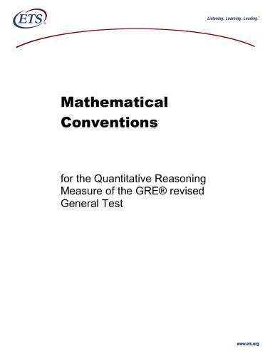 ﻿کنوانسیون های ریاضی GRE