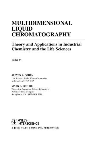 نظریه کروماتوگرافی مایع چند بعدی و کاربردهای آن در شیمی صنعتی و لی