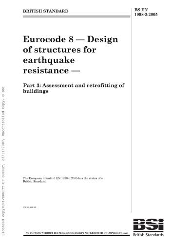 ﻿EN 1998-3: 2005 یوروکد 8 - طراحی سازه ها برای مقاومت در برابر زلزله - قسمت 3: ارزیابی و مقاوم سازی ساختمان ها
