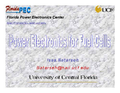 ﻿الکترونیک قدرت برای پیل های سوختی