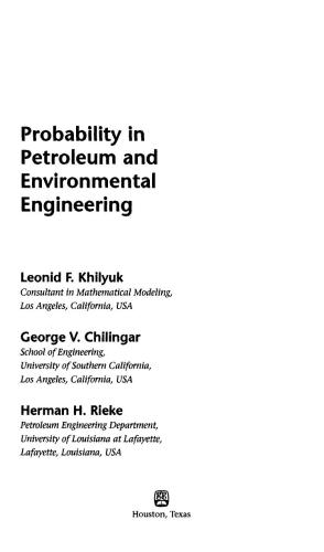 ﻿احتمال در مهندسی نفت و محیط زیست