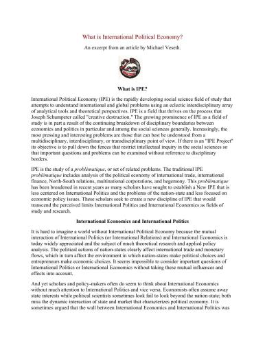 اقتصاد سیاسی بین المللی چیست؟