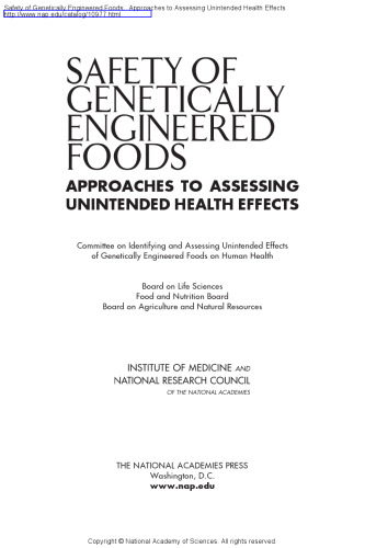 ایمنی رویکردهای غذایی با مهندسی ژنتیکی در ارزیابی اثرات بهداشتی ناخواسته