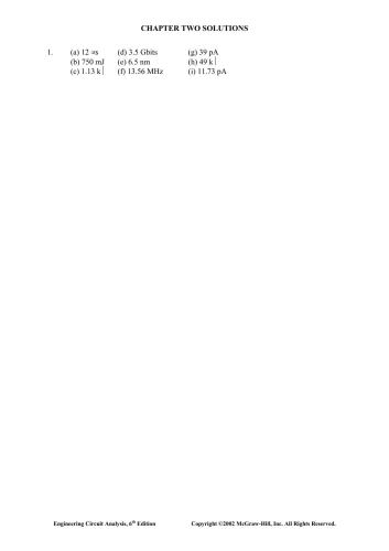 راهنمای راه حل راه حل های تحلیل مدار مهندسی