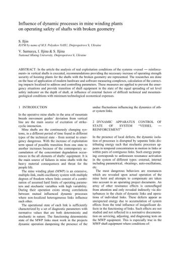 ﻿تأثیر فرآیندهای پویا در گیاهان سیم پیچ مین بر ایمنی عملکرد شفت ها با هندسه شکسته