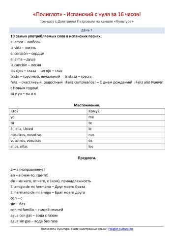 ﻿پلیگلوت. اسپانیایی از صفر در 16 ساعت! درس 07