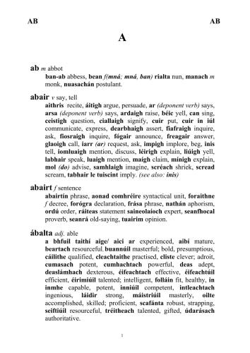 ﻿Teasaras Gearr Na Gaeilge. Gaelic-English Mini-Thesaurus