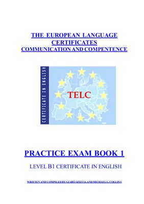 ﻿TELC - Practice Exam Book 1 - Level B1 Certificate in English