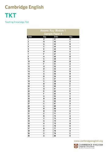 ﻿نمونه مقالات TKT ماژول های 1-3 با پاسخ 2015