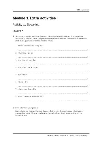 ﻿PET Masterclass Extra Activities and Tests with Answer Key