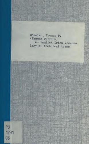 ﻿واژگان انگلیسی-ایرلندی اصطلاحات فنی