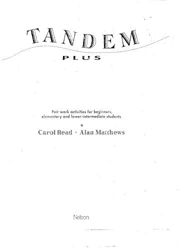 ﻿Tandem Plus. فعالیت های جفت سازی برای دانش آموزان مبتدی ، ابتدایی و متوسطه پایین