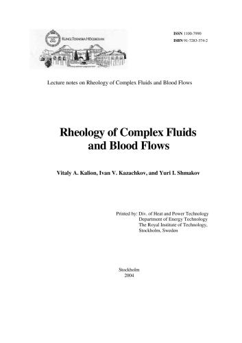 ﻿رئولوژی مایعات پیچیده و جریان خون