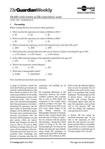 ﻿با افزایش امید به زندگی - سطح متوسط ​​- بحران سلامتی ظاهر می شود