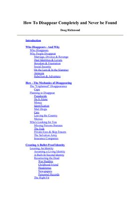 ﻿چگونه به طور کامل ناپدید شویم و هرگز پیدا نشویم