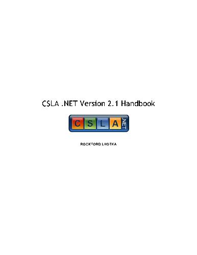 ﻿CSLA dot NET نسخه 2.1. هندبوک C Sharp Edition