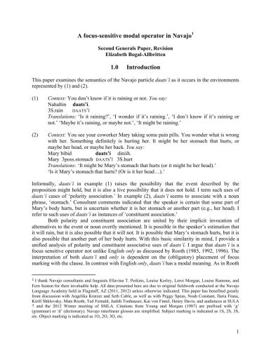 ﻿یک عملگر معین حساس به تمرکز در ناواهو