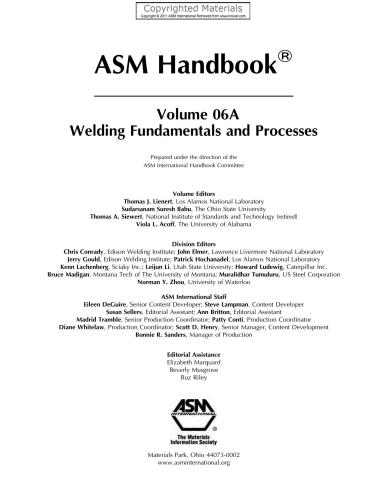 ﻿ASM Metals HandBook Vol. 6A - مبانی و فرآیندهای جوشکاری