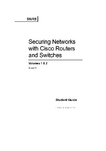 شبکه های امن با روترها و سوئیچ های سیسکو. نسخه 1.0