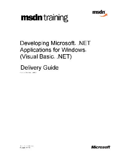 Visual Basic NET - توسعه برنامه های کاربردی مایکروسافت خالص برای ویندوز با ویژوال بیسیک نت