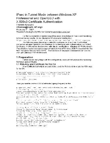﻿Winxp-OpenBSD IPSec Tunnel-Mode VPN با گواهینامه X509V3