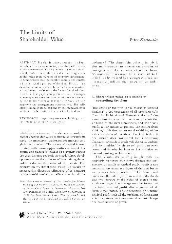 محدودیت های ارزش سهامدار