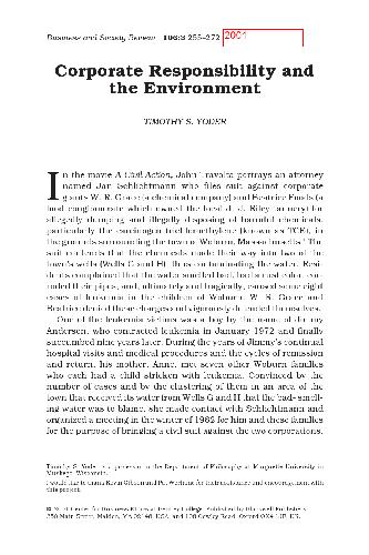 مسئولیت شرکت و محیط زیست