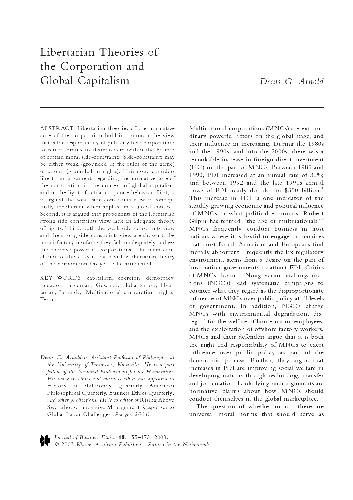 ﻿نظریه های لیبرال شرکت و سرمایه داری جهانی