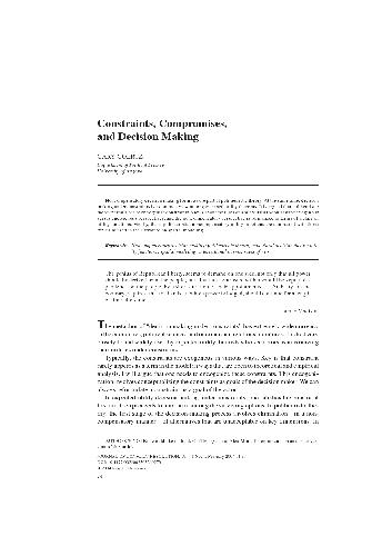 ﻿محدودیت ها، مصالحه ها، و تصمیم گیری