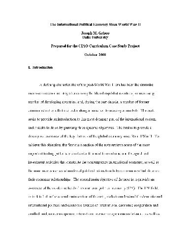 اقتصاد سیاسی بین المللی از زمان جنگ جهانی دوم