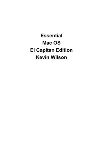 ﻿Essential Mac OS: El Capitan Edition