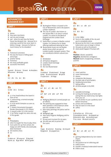 ﻿Speakout پیشرفته. بی بی سی دی وی دی کلیپ های اضافی. ویدئو و کاربرگ. واحد 1-3