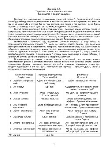 ﻿کلمات ترکی در زبان انگلیسی