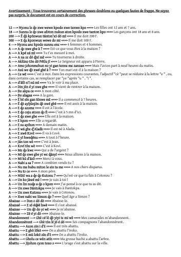 ﻿فرهنگ لغت فرانسوی - جملات Fongbe