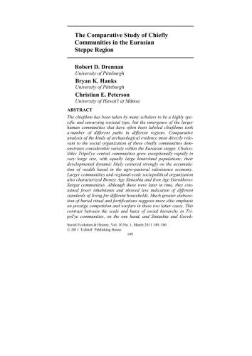 مطالعه تطبیقی ​​جوامع اصلی در منطقه Steppe اوراسیا