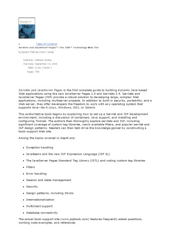 Servlets and JavaServer Pages (TM): ردیف وب فناوری J2EE (TM)