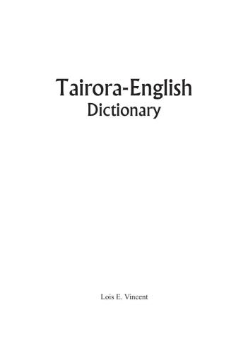 ﻿فرهنگ لغت Tairora-انگلیسی
