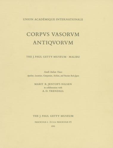 ﻿جنتوف-نیلسن ماریت. گلدان های نقاشی شده در ایتالیای جنوبی. Corpus Vasorum Antiquorum: Fascicule 4. مجموعه موزه جی پل گتی