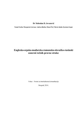 ﻿انگلیسی-صربی-مجارستانی-رومانیایی-اسلواکی-روسین فرهنگ لغت پایه حرفه حقوقی