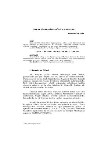 ﻿عناصر اوغوز در ترکی کارائیتی