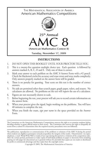﻿مسابقه ریاضیات آمریکایی 8 (AMC 8) 2009