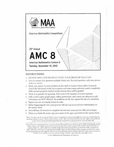 ﻿مسابقه ریاضیات آمریکایی 8 (AMC 8) 2012